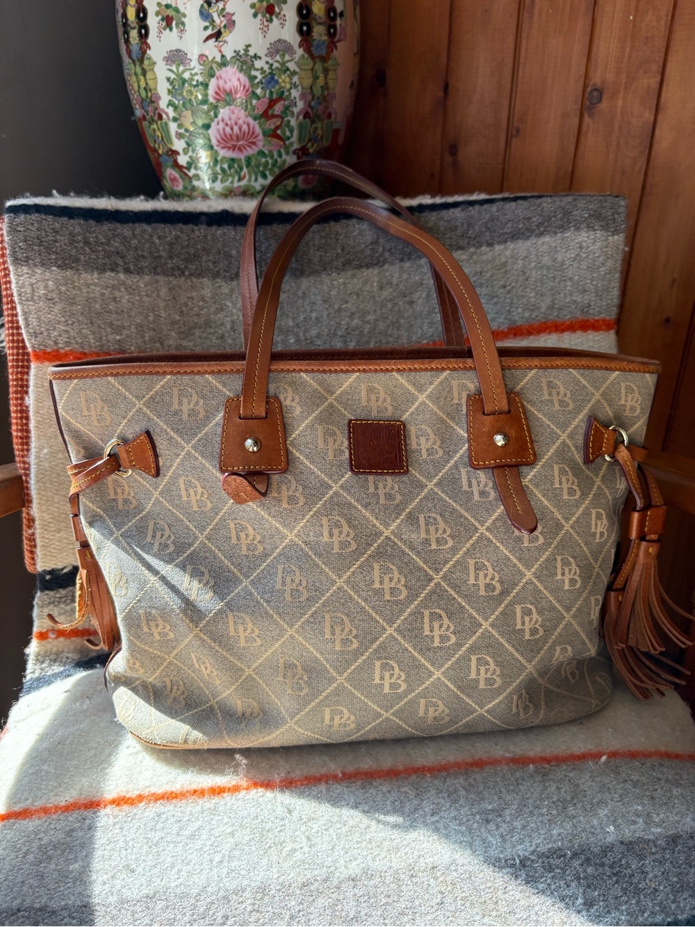 Vintage Dooney & Bourke Monogram Tote L